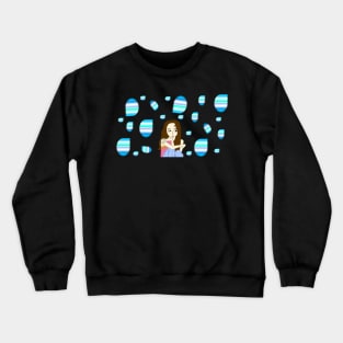 Bubble Girl - Cute Girl in a Positive Life Crewneck Sweatshirt